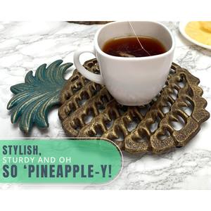 Support de dessous de plat en métal décoratif en forme d'ananas - Product Image 2