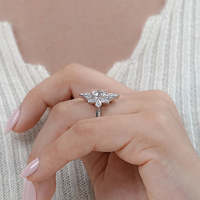 Bague de fiançailles vintage design ancien européen avec lunette de taille ronde Bague en diamant de laboratoire Pierre principale Bague en or massif 14k