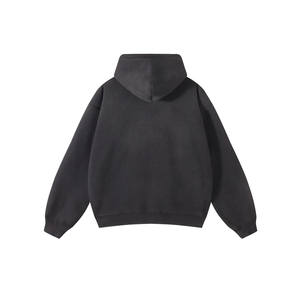 Streetwear coton éponge français lavage à l'acide sweat à capuche vintage Logo personnalisé surdimensionné pierre soleil fané sweats à capuche en détresse - Product Image 2
