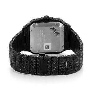 Reloj de Lujo Unisex con Diamante Moissanite Premium, Caja Cuadrada de Acero Inoxidable, Esfera de Cristal, Resistente al Agua - Product Image 5