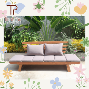 Moderno Banco Cama de Madera Maciza de Acacia, Muebles de Exterior Cómodos de Fabricante Vietnamita - Thinh Phu para Parques - Product Image 4