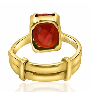 Anillo Ajustable de Piedra Preciosa Astrológica Certificada Natural de Granate Hessonita Gomed de 3.25-12.25 Ratti - Product Image 3