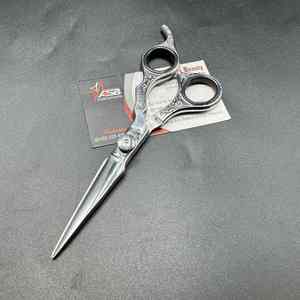 Ciseaux de coiffeur japonais en acier inoxydable de 6 pouces avec lame droite argentée tranchante vis réglable ciseaux de coiffure de beauté - Product Image 1