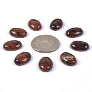 หินมะฮอกกานีออบซิเดียนสีน้ำตาลธรรมชาติขนาด18มม. สำหรับทำเครื่องประดับ - Product Image 2