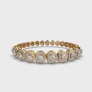 Pulsera de tenis con diamantes de oro minimalista, pulsera de moissanita, regalo de aniversario romántico para esposa - Product Image 1