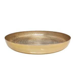 Set of 2 Stainless Steel Round <b>Serving</b> <b>Tray</b> Silver Color <b>Large</b> Size <b>Tray</b> for Restaurant & Table Top Decoration - Product Image 2