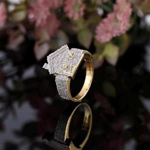 Diseño de moda Redondo Corte brillante Moissanite Diamante Diseño para el hogar Personalizado Estilo Hip Hop Iced Out Ring para FIESTA DE LA India - Product Image 5