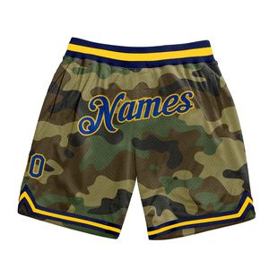 Industrie Direct Engro Sportswear Short de basket-ball personnalisé Camo Royal-Gold Authentique Salute To Service Short de basket-ball - Product Image 1
