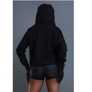 Sudadera con capucha holgada de talla grande personalizada para mujer con logotipo estampado en soplo, sudadera polar de estilo informal con cuello con capucha - Product Image 3