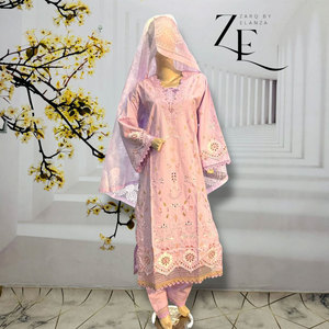 Salwar Kameez indien-pakistanais prêt-à-porter élégant brodé, tenue décontractée pour femmes, tenue quotidienne d'été, couture de haute qualité - Product Image 1