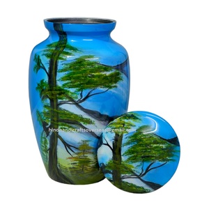 Nouvelle collection d'urnes en aluminium de conception classique de qualité supérieure, fournitures d'urnes de crémation pour cendres humaines - Product Image 4