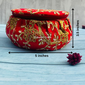 New Arrival 2025 Silk Storage Box With Matka Shape Design Zipper Jewelry Bangle Box for Women Beautiful Bucket Pattern Favor - Product Image 3