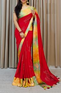 Nouveau Catalogue Launch Soie Douce Avec Bordure En Satin Et Chemisier Fantaisie sari en vente en ligne - Product Image 3