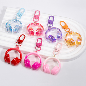 Porte-clés Y2K en plastique, mini-casque audio, chaîne de téléphone, breloque de sac, pendentif, cordon de suspension, cadeau pour filles - Product Image 1