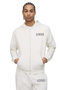 Ensemble de survêtement à capuche et pantalon de jogging à jambe droite, coupe classique, léger, avec fermeture éclair, de haute qualité, vente en gros - Product Image 2