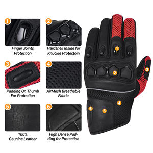 Gants de course personnalisés de haute qualité OEM, gants de motocycliste lourds, cuir véritable, respirants, pour hommes - Product Image 4
