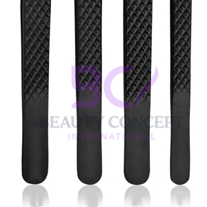 Pinzas para pestañas con punta de fibra de acero inoxidable de Color negro y dorado, Juego de 4 pinzas para extensión de pestañas de alta calidad hechas a medida - Product Image 6