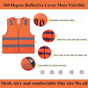 Gilet de sécurité réfléchissant haute visibilité ANSI classe 2 noir vêtements de travail néon haute visibilité pour hommes équipement de Construction confortable et durable - Product Image 1