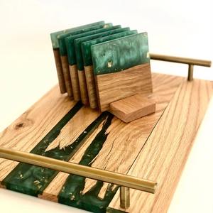 Wholesale Square Walnut Wood Coasters Set Natural Acacia Wood <b>Table</b> <b>Protectors</b> - Product Image 5