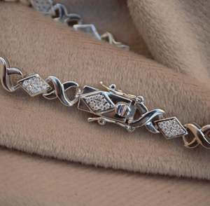 7.5 pouces 925 Sterling Silver Moissanite Bracelets Unique Incolore Bijoux Pour Femmes Style Vintage - Product Image 2