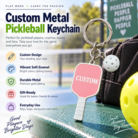 Porte-clés personnalisés en forme de raquette de pickleball avec mini logo, accessoires mignons pour raquettes de pickleball, vente en gros du fabricant