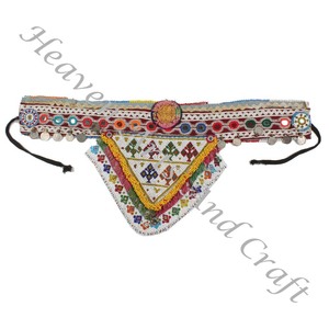 Ceinture de danse du ventre vintage Afghani ceinture traditionnelle Kuchi Tribal BB045A Old Banjara Real Vintage Handmade Beaded Belts - Product Image 1