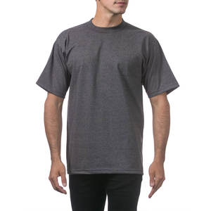 Pro Club T-shirt à col rond à manches courtes en coton épais pour homme Charcoal à manches courtes Coupe ample avec t-shirt à motif de lettres - Product Image 4