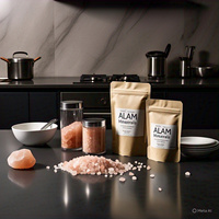 Sal del Himalaya Rosa Claro Orgánica Certificada por HACCP, Gránulos Finos y Gruesos, Empaque Personalizado, Rica en Vitaminas, Minerales y Energía