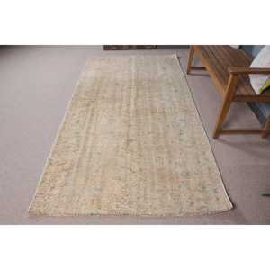 4.2x8 ft Vintage Turkish Rug, Area Rug, <b>Brown</b> Wool Rug - Product Image 3