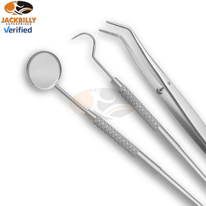 ชุดอุปกรณ์ตรวจสุขภาพฟัน ชุดเครื่องมือวินิจฉัย ทำจากสแตนเลส ประกอบด้วยกระจกตรวจฟัน ปากคีบ ถาด สำหรับคลินิก โรงพยาบาล และนักศึกษา - Product Image 3