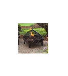 Foyer de jardin en fer avec grand espace de combustion et pieds forgés solides conçus pour le chauffage d'hiver extérieur rustique - Product Image 1