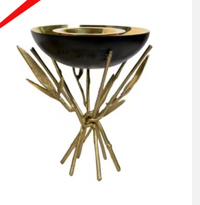 Superior Quality Golden <b>Bakhoor</b> <b>Burner</b> With Silver Flower Design for Home - Product Image 3