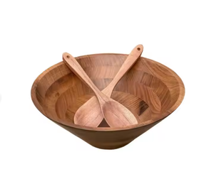 Bol en bois fabriqué à la main avec des ustensiles de service assortis Élégant et fonctionnel par glowin fashion - Product Image 5