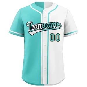 Maillot de baseball 100% polyester à col en V, respirant, séchage rapide pour hommes, imprimé par sublimation, 300g, nouveaux designs, vente en gros OEM, softball - Product Image 1
