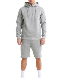 Personnalisation Hommes Cordon Grande Capuche Surdimensionné Personnalisé Quartier Lourd Zip up Sweat à capuche et Short 2pcs Survêtement 2026 - Product Image 1