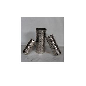 Juego de 3 Jarrones de Flores de Diseño Clásico Metálico Gris y Jarrones de Cristal de Alta Calidad de la Marca TQC para Decoración del Hogar - Product Image 1