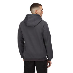 Sweat à capuche en polaire personnalisé Charcoal 300 GSM pour hommes avec poches avant et fermeture éclair de base pour la saison hivernale - Product Image 2