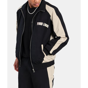 Ensemble survêtement homme 2 pièces en coton 100% personnalisé, coupe régulière, poids moyen, 2 tons, streetwear, sweat-shirt et pantalon de survêtement confortable - Product Image 2