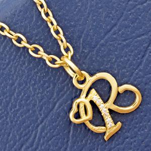 925 plata esterlina 'R' inicial colgante encanto chapado en oro blanco CZ collar de mujer - Product Image 4