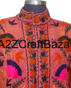 Chaqueta Bomber Vintage para Mujer, Bordado Suzani TNT, Ecológica, Transpirable, de Secado Rápido, Cuello en V, 100% Algodón Tejido - Product Image 3