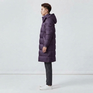 Chaqueta acolchada larga informal de invierno para hombre, abrigo cálido con cierre frontal y bolsillos laterales con cremallera - Product Image 2