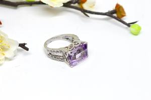 Amethyst Stone Ring 925 Sterling <b>Silver</b> Unique Design Women Ring <b>Solid</b> <b>Silver</b> Jewelry Fashion Jewelry Anniversary Wedding Gifts - Product Image 4