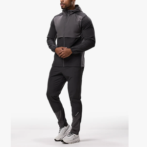 Veste coupe-vent pour homme avec logo personnalisé, tissu tissé imperméable, capuche réglable, fermeture éclair avant - Product Image 3