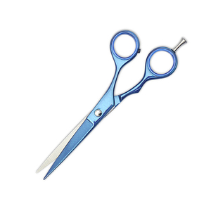 Ciseaux de coupe de cheveux en acier métallique de qualité chirurgicale couleur bleue enduite vente en gros ciseaux de salon maison et professionnels - Product Image 4