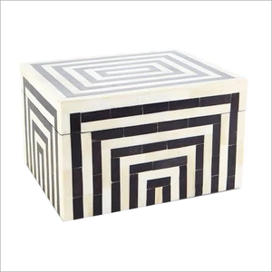 Caja de almacenamiento de joyería con incrustaciones de hueso ecológica, producto de madera hecho a mano indio, embalaje de logotipo personalizado, joyería con incrustaciones de hueso - Product Image 4