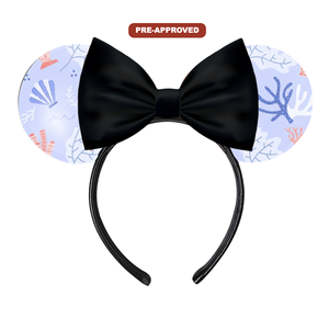 Diadema de Vinilo Negro con Diseño de Conchas Marinas, Personalizable, Pintable, para Niños, Diadema de Moda, Regalo Artesanal Único - Product Image 1