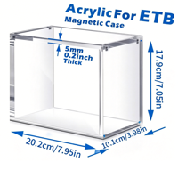 Boîte de protection et de présentation pour boosters ETB (Elite Trainer Box) en acrylique PMMA recyclable, avec couvercle magnétique, de luxe moderne et personnalisable