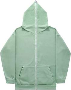 Sudadera con capucha personalizada con cremallera completa, Sudadera con capucha de poliéster y algodón, Sudadera con capucha y cremallera completa con estampado personalizado de gran tamaño - Product Image 6