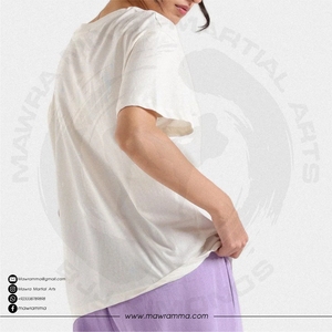 Camiseta de Manga Corta con Cuello Redondo, Color Sólido, Logotipo Personalizado, Estilo Urbano, Tejido Grueso de Poliéster/Algodón, Hombros Caídos, Unisex - Product Image 2