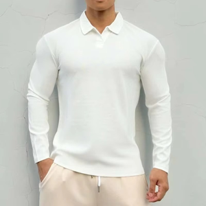 2025 diseñador hombres elasticidad para Polo camiseta Casual moda Unicolor pulóveres barato Jersey sudadera para uso en el gimnasio - Product Image 2